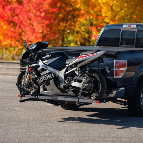 Heavy Duty Motorcycle Carrier With Aluminum Track Black Widow