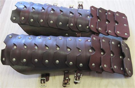 Leather Armor Plated Gauntlets | Etsy