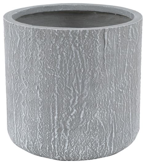 Luxenhome Light Gray Mgo Round Planter Transitional Outdoor Pots