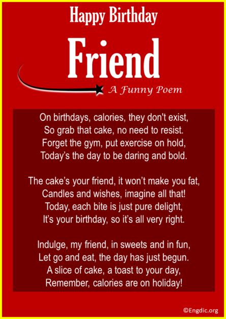 Birthday Poems For Best Friend Short Funny Engdic