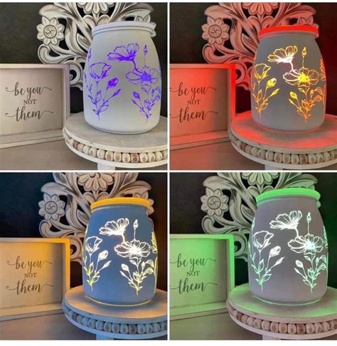 Scentsy Flower Garden Warmer Shown With Different Color Bulbs In 2023 Flower Garden