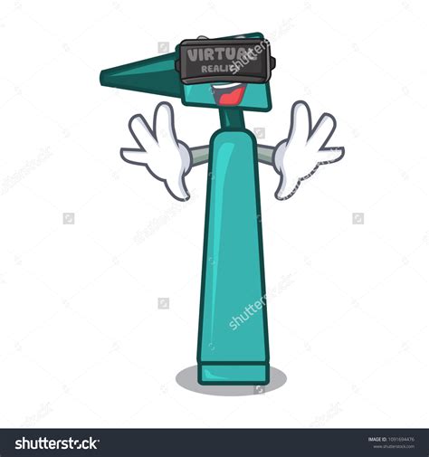 Virtual Reality Otoscope Mascot Cartoon Style Stock Vector Royalty