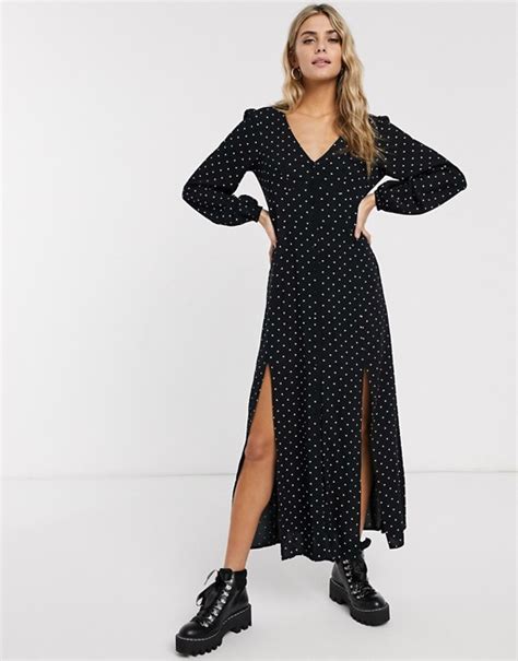 Miss Selfridge Maxi Tea Dress In Polka Dot Asos Tea Dress Maxi