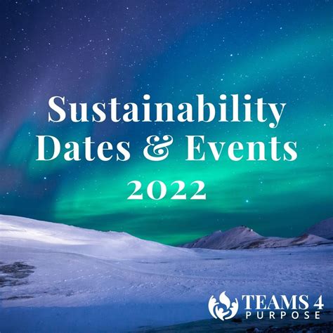 Watch Out For These Major Sustainability Dates And Events In 2022 Teams