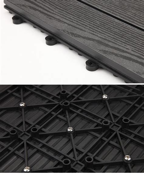 6 Piece Diy Composite Decking Tiles 30cm X30cm X 2 2cm Dark Grey Crazy Sales