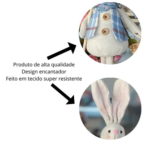 Decoração De Páscoa Conjunto Casal Sr Sra Coelho Acompanha 2 Itens