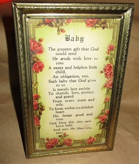 VINTAGE BABY PICTURE RELIGIOUS POEM | #1878484503