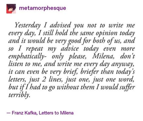 Franz Kafka, Letters to Milena | Literary love quotes, Poetic words ...