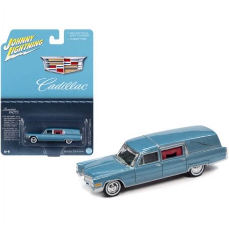 1966 Cadillac Hearse Light Blue Metallic \Special Edition\ by Johnny Lightning, 1 - Kroger