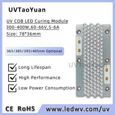 300 400W UV LED Module 365 385 395 405nm For Printing Curing UV LED