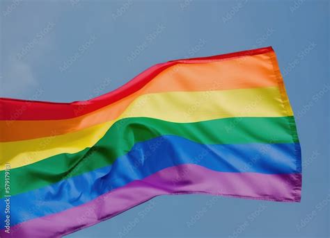 Lgbt Rights Concept Pride Lesbian Gay Bisexual Transgender And Queer Rainbow Flag Stock