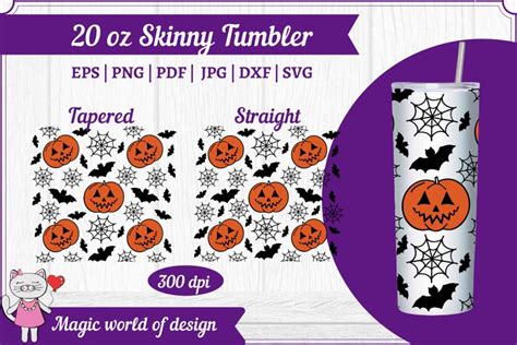 Halloween Pumpkins 20 Oz Skinny Tumbler Full Wrap 1585682