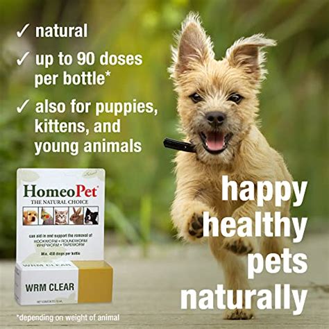 HomeoPet WRM Clear, Natural Worm Treatment for Dogs, Cats, and More, 15 ...