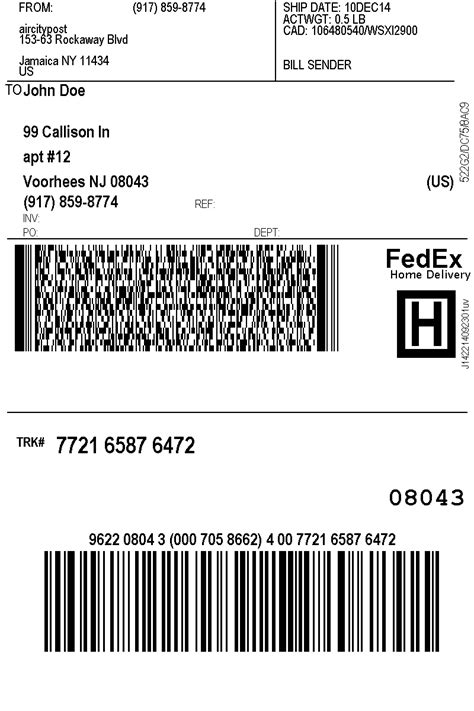 Fedex Label Template Word Detrester