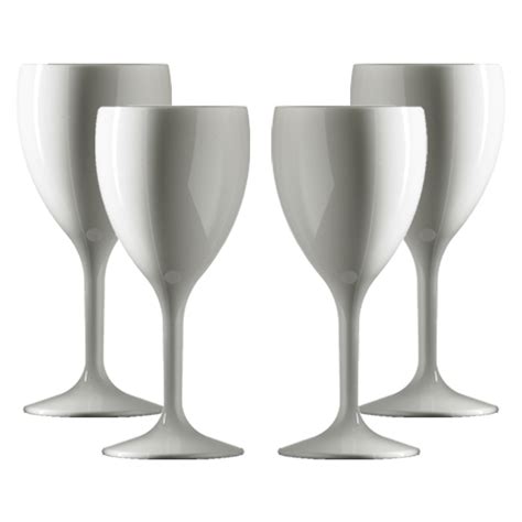 Coloured Polycarbonate Glasses Large White Unbreakable Wine Glasses