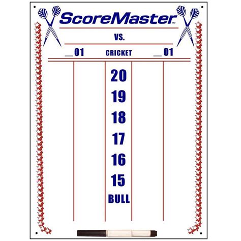 Printable Dart Board Score Sheet