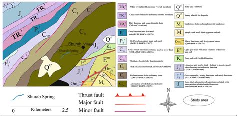 The Simplified Geological Map Of The Shurab Area Showing The Present