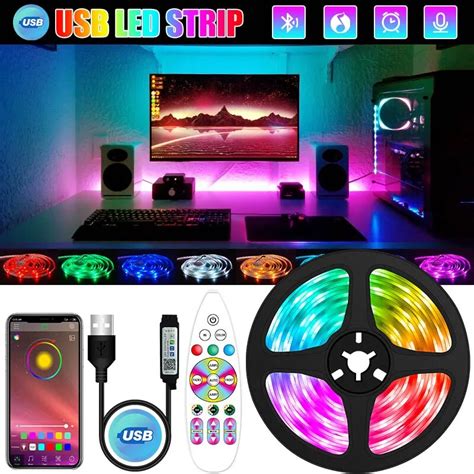 WIFI 5050 RGB Bluetooth Led Erit I Klar 1M 30M 5V Usb Li Erit Led TV