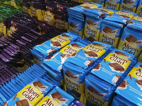 Chocolate Being Sold In Supermarket Close Up Editorial Stock Photo