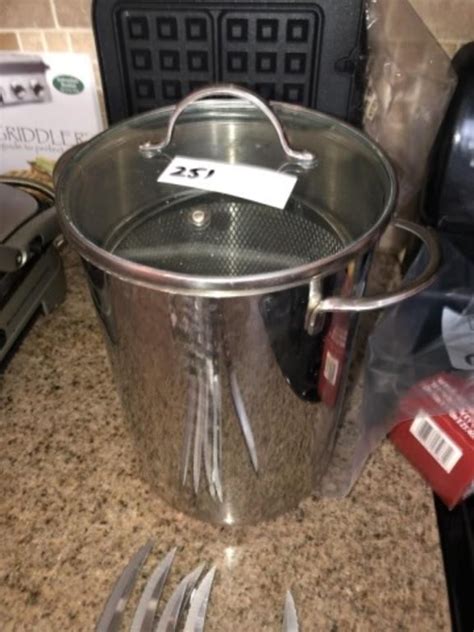 Stainless Stock Pot W Basket Live And Online Auctions On