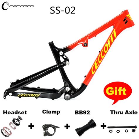 CECCOTTI-Bicycle Frameset, подвеска 27,5, рама MTB, 16,5 дюймов T1000 ...