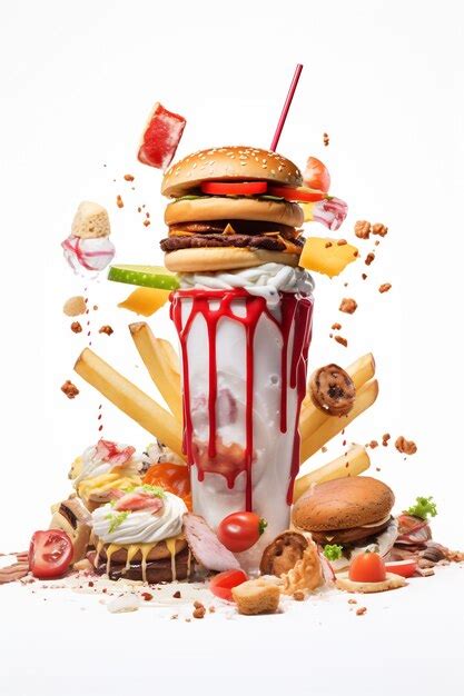 Premium AI Image | a hamburger with a lot of different toppings and a pile of different toppings