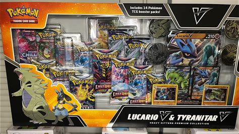 Opening A Lucario And Tyranitar V Heavy Hitters Premium Collection Box Youtube