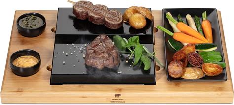 Amazon de BEEFSTONE Heißer Stein Grill Steinplatte Modell DUE Hot