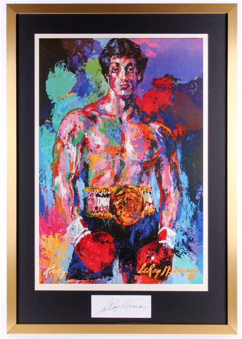 Leroy Neiman Signed Rocky 28x40 Custom Framed Cut Display Psa