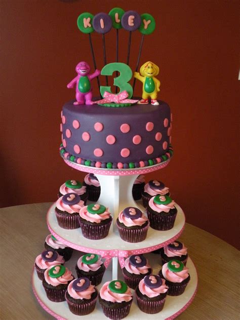 Barney birthday cake & cupcakes — Children's Birthday Cakes | Barney ...