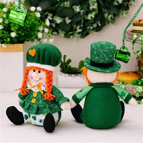 Saintpatrick S Day Gnome Irish Day Plushes Gnome Doll Shamrocks