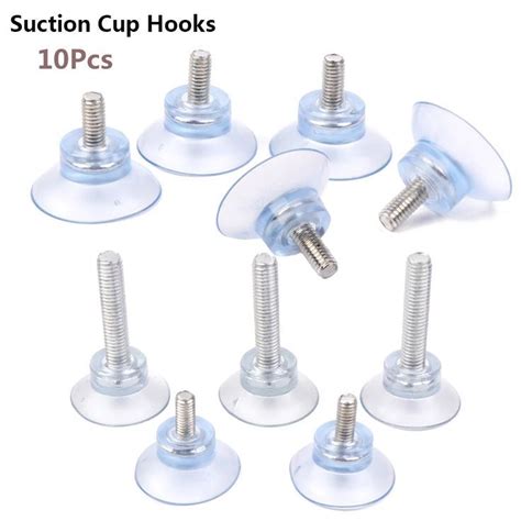 Pcs M M Screw Rubber Suction Cup Wall Hook Sucker Transparent