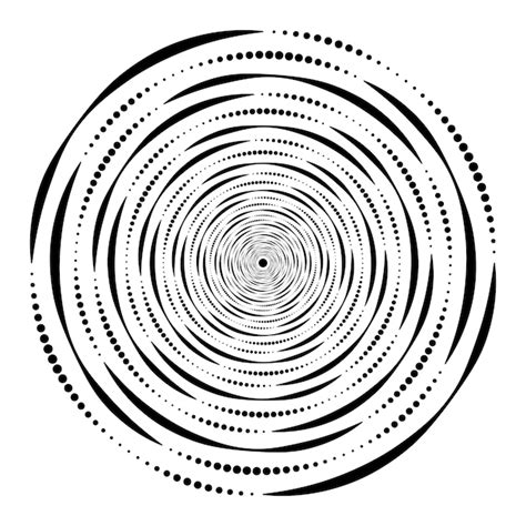 Forma redonda abstrata geométrica de linhas e pontos Vetor Premium