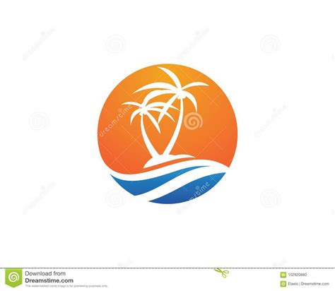 Plantilla Del Logotipo Del Verano De La Palmera Ilustración del Vector