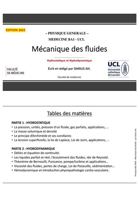 PDF Mécanique des fluides et hémodynamique par Darius Ahmadian