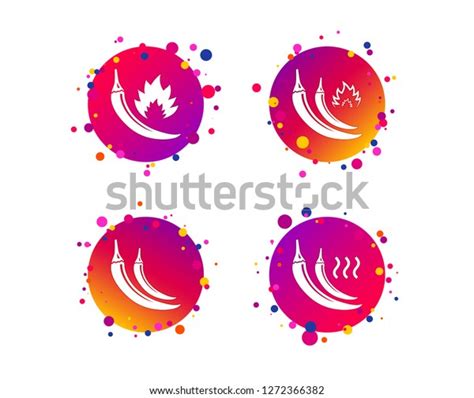 Hot Chili Pepper Icons Spicy Food Stock Vector Royalty Free