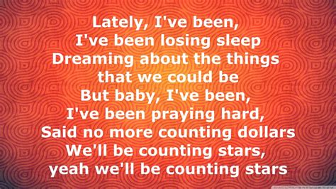 Counting Stars Lyrics One Republic Youtube