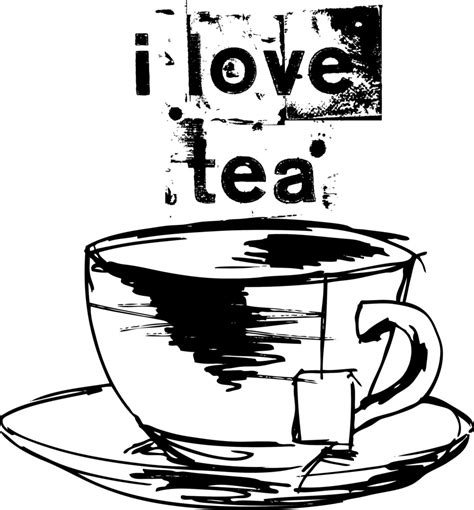 Sketch Of Cup Of Tea With Tea Bag. Vector Illustration Royalty-Free ...