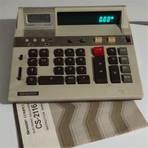 Vintage SHARP COMPET CS 2116 DOUBLE DISPLAY DESKTOP CALCULATOR TESTED