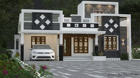 Sq Ft Bhk Contemporary Style Single Storey House Design Home