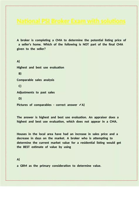 Psi Real Estate Exam 4