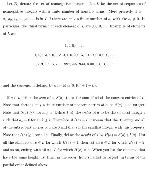 Let Zo Denote The Set Of Nonnegative Integers Let L