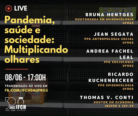 Live aborda pandemia saúde e sociedade sobre diferentes pontos de