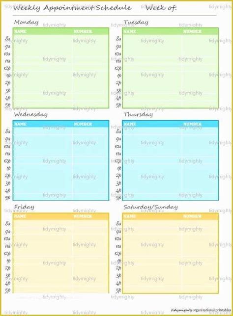 Free Weekly Appointment Calendar Template Of Appointment Book Templates ...