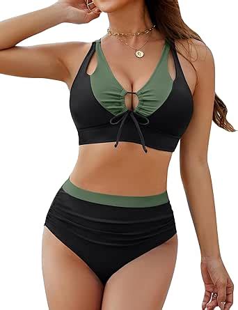Amazon Blooming Jelly Women S High Waisted Bikini Sets Tummy Control Swimsuits Two Piece