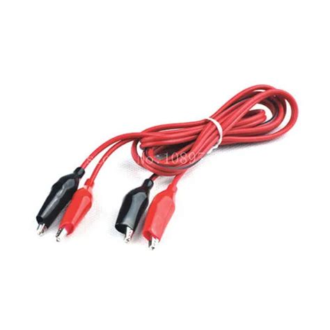 10 Sets Dual End 4 Alligator Clip Test Probe Leads Red Black Cable 2 Wire 100cm Alligator Clips