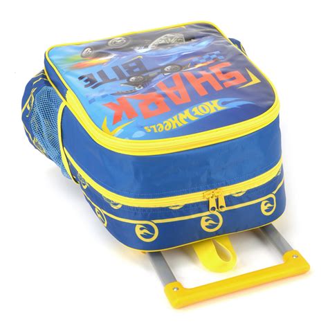 Kit Escolar Mochila Rodinhas Lancheira Térmica Hot Wheels Lika Bijuterias