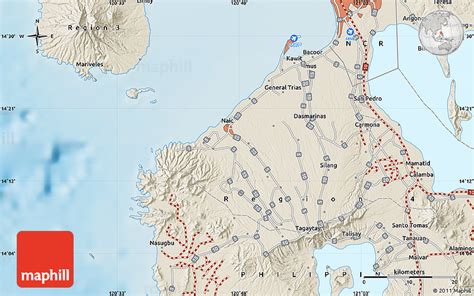 Shaded Relief Map Of San Pedro