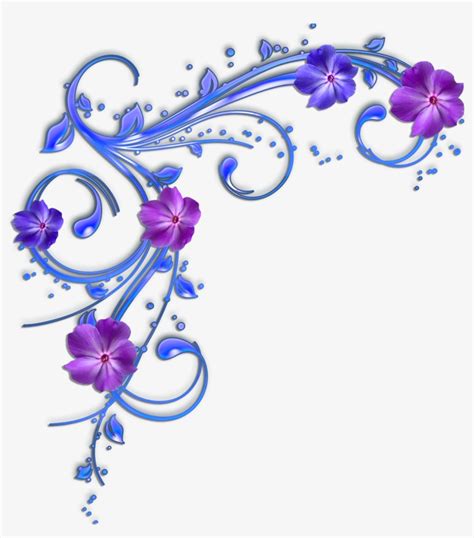 Blue Flower Clipart Border - Purple Flowers Clip Art Border Transparent ...