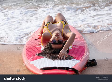Sexy Woman Bikini Lying On Sup Stock Photo Shutterstock